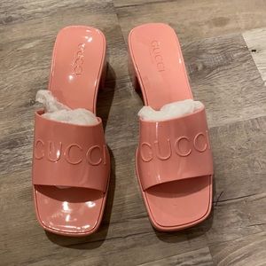 Gucci mule high heels. Never worn
